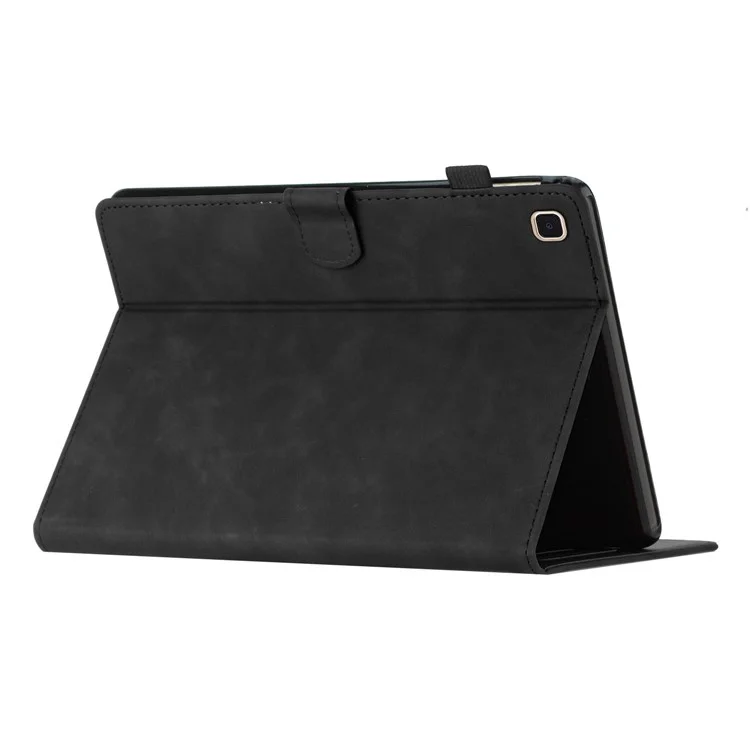 Pour Samsung Galaxy Tab A7 10.4 (2020) / (2022) T500 T505 Étui pour tablette Couverture en cuir estampée avec fente pour carte Support - Noir