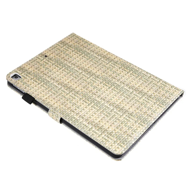 Protective Case for iPad 10.2 (2021) / (2019) / (2020) Case PU Leather Grids Pattern Tablet Cover with Stand - Gradient Green