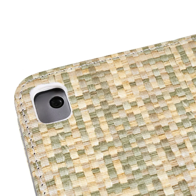 Protective Case for iPad 10.2 (2021) / (2019) / (2020) Case PU Leather Grids Pattern Tablet Cover with Stand - Gradient Green