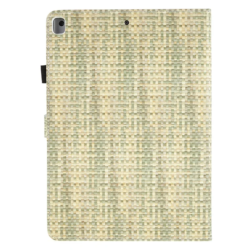 Protective Case for iPad 10.2 (2021) / (2019) / (2020) Case PU Leather Grids Pattern Tablet Cover with Stand - Gradient Green