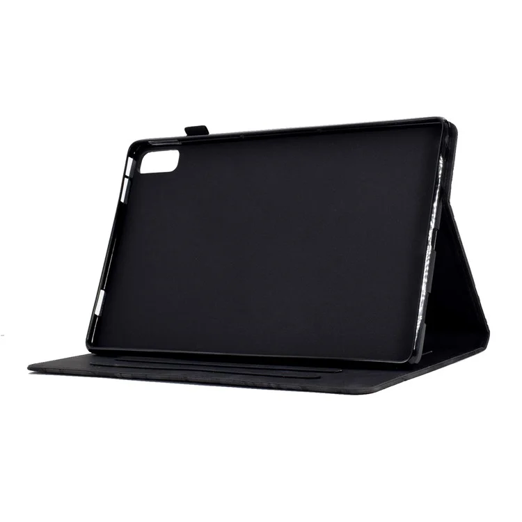 Custodia Protettiva in Pelle Improntata con Alberello per Lenovo Tab M9 TB-310FU Antiurto con Slot per Schede - Nero