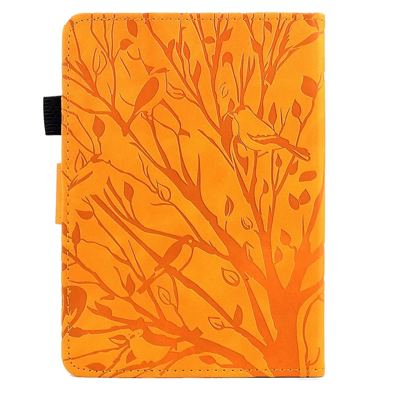 Funda de cuero para Amazon Kindle 11.ª (2024) / 6'' (2022), funda con estampado de árbol, soporte, ranura para tarjetas - Khaki