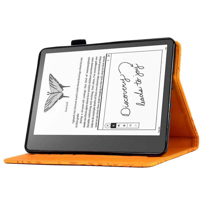Funda de cuero para Amazon Kindle 11.ª (2024) / 6'' (2022), funda con estampado de árbol, soporte, ranura para tarjetas - Khaki