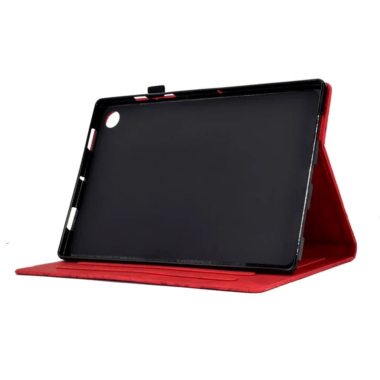 Для Samsung Galaxy Tab A8 10.5 (2021) X200 X205 / (2022) Stand Tablet Case Leather Card Holder Imprinted Tree Cover - Красный