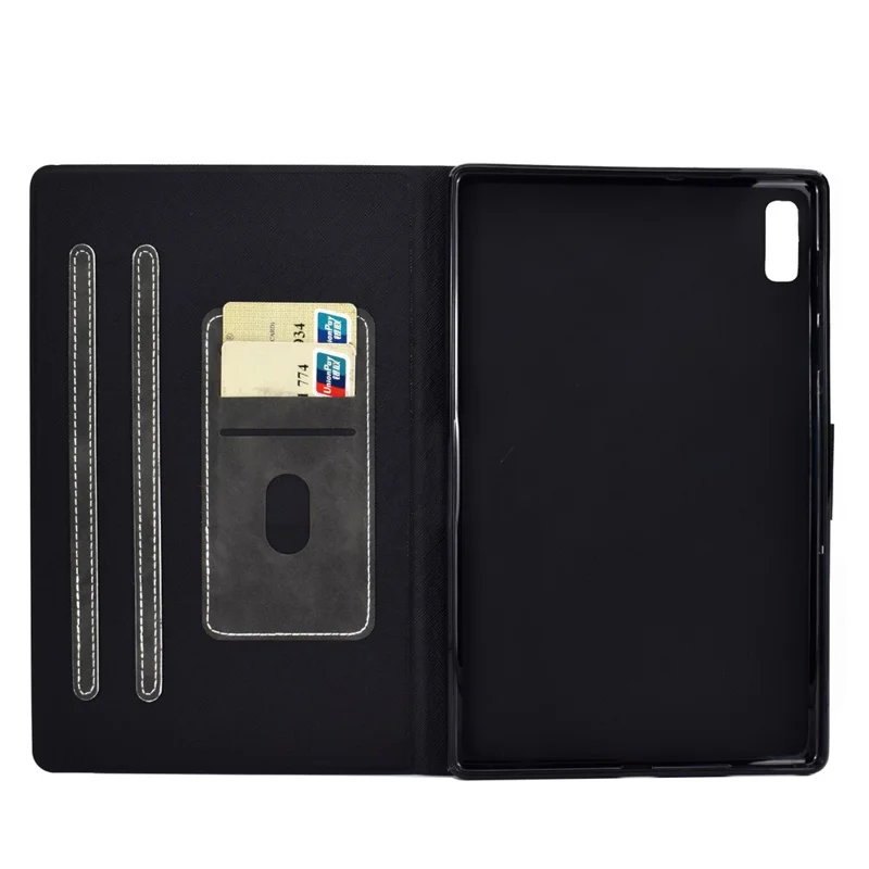 For Lenovo Tab M9 TB-310FU PU Leather Tablet Case A7 Cowhide Texture Protective Cover with Card Holder - Grey