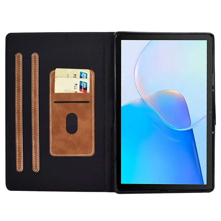 Para Huawei MatePad SE 10.4-inch A7 Capa de Tablet Textura de Couro de Vaca PU Leather Stand Card Slot Cover - Marrom