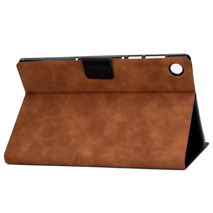 Para Huawei MatePad SE 10.4-inch A7 Capa de Tablet Textura de Couro de Vaca PU Leather Stand Card Slot Cover - Marrom