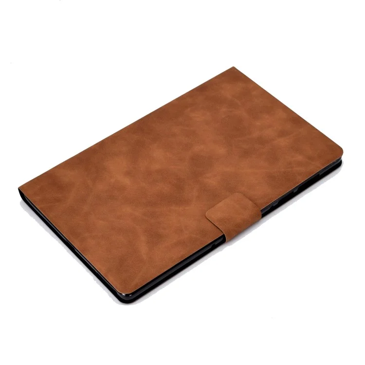 Para Huawei MatePad SE 10.4-inch A7 Capa de Tablet Textura de Couro de Vaca PU Leather Stand Card Slot Cover - Marrom
