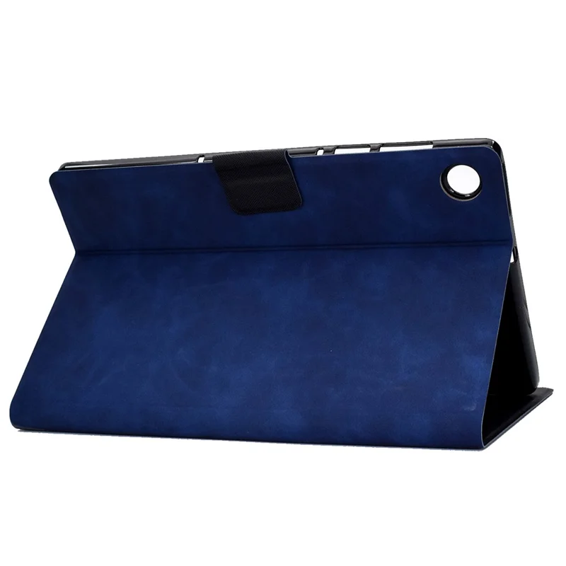 For Huawei MatePad SE 10.4-inch A7 Cowhide Texture Tablet Case PU Leather Stand Card Slot Cover - Blue