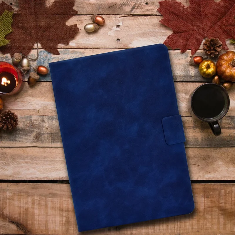For Huawei MatePad SE 10.4-inch A7 Cowhide Texture Tablet Case PU Leather Stand Card Slot Cover - Blue