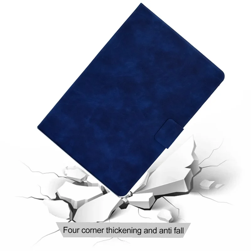 For Huawei MatePad SE 10.4-inch A7 Cowhide Texture Tablet Case PU Leather Stand Card Slot Cover - Blue