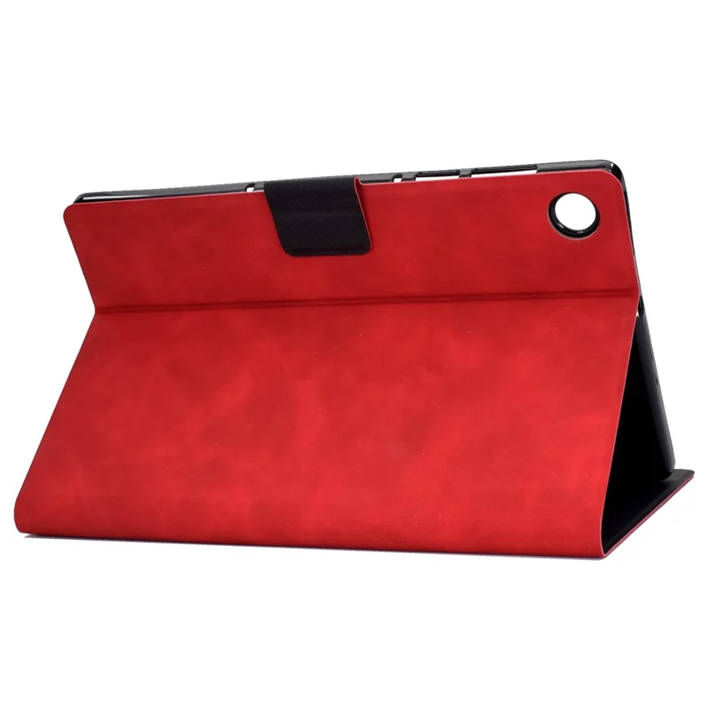 For Huawei MatePad SE 10.4-inch A7 Cowhide Texture Tablet Case PU Leather Stand Card Slot Cover - Red