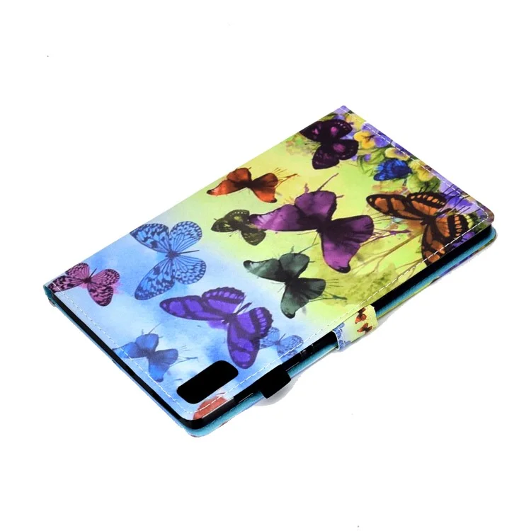 For Lenovo Tab M9 TB-310FU A1 Pattern Printing Folio Cover PU Leather Stand Card Slot Tablet Case - Colorful Butterflies