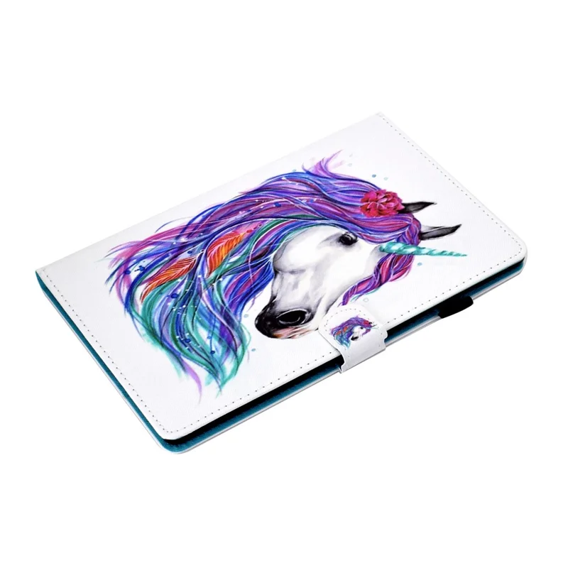 For Lenovo Tab M9 TB-310FU PU Leather Tablet Case A2 Pattern Printing Stand Card Slot Cover - Horse