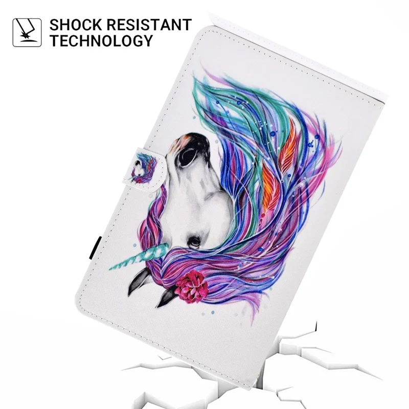 For Lenovo Tab M9 TB-310FU PU Leather Tablet Case A2 Pattern Printing Stand Card Slot Cover - Horse