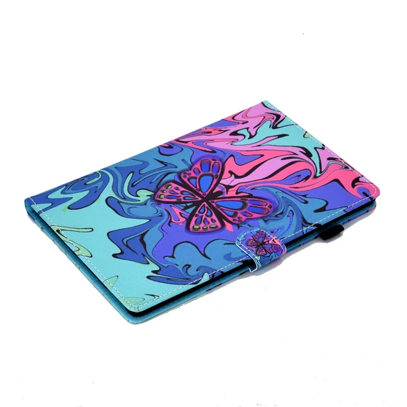 For Lenovo Tab M9 TB-310FU PU Leather Tablet Case A2 Pattern Printing Stand Card Slot Cover - Butterfly