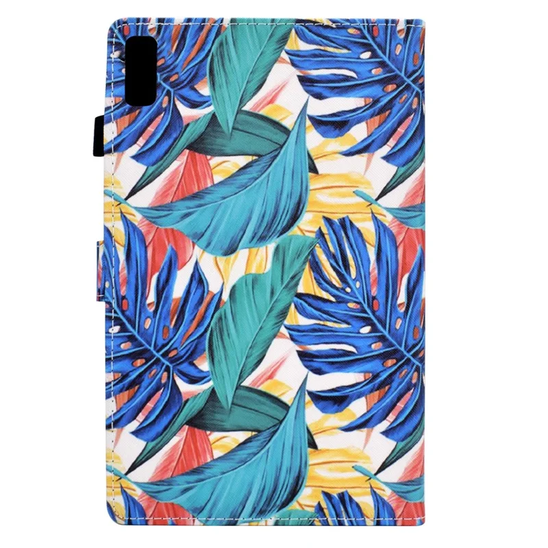 For Lenovo Tab M9 TB-310FU PU Leather Tablet Case A2 Pattern Printing Stand Card Slot Cover - Leaves