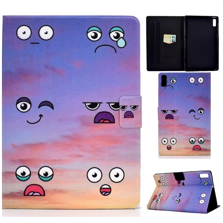 Для чехла Lenovo Tab M9 TB-310FU PU Leather Tablet, A4 Pattern Printing Stand, с держателем для карт - Facial Expression