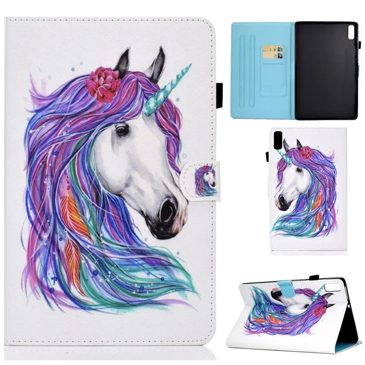 Pour Lenovo Tab P11 Gen 2 TB-350 Étui de protection en cuir PU avec motif A2, support de tablette avec porte-carte - Cheval