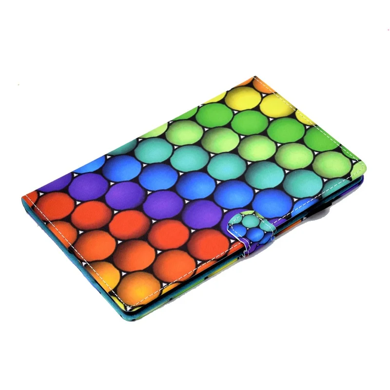 For Lenovo Tab P11 Gen 2 TB-350 PU Leather Protective Case A2 Pattern Printing Stand Tablet Cover with Card Holder - Colorful Circles