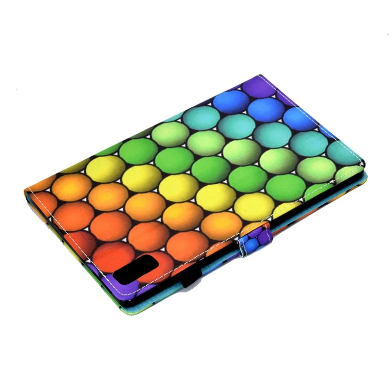 For Lenovo Tab P11 Gen 2 TB-350 PU Leather Protective Case A2 Pattern Printing Stand Tablet Cover with Card Holder - Colorful Circles
