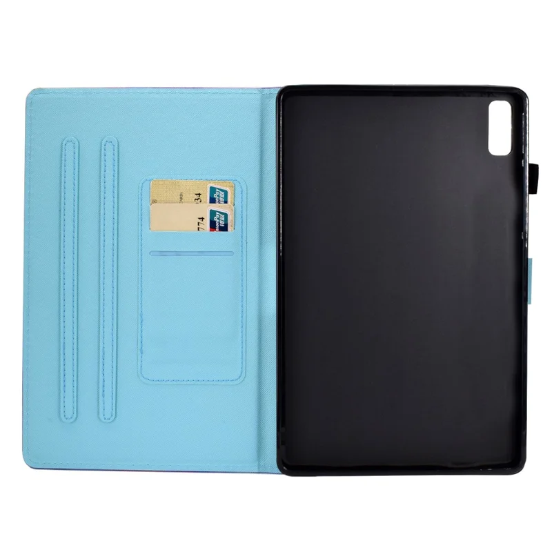 For Lenovo Tab P11 Gen 2 TB-350 PU Leather Protective Case A2 Pattern Printing Stand Tablet Cover with Card Holder - Leaves