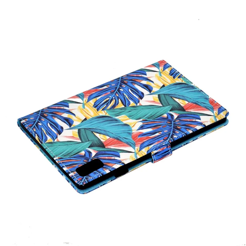 For Lenovo Tab P11 Gen 2 TB-350 PU Leather Protective Case A2 Pattern Printing Stand Tablet Cover with Card Holder - Leaves