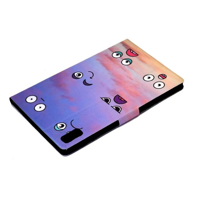 Pour Lenovo Tab P11 Gen 2 TB-350 Étui en cuir avec support Tablet Étui A4 Motif d'impression Support de carte Étui de protection - Expression faciale