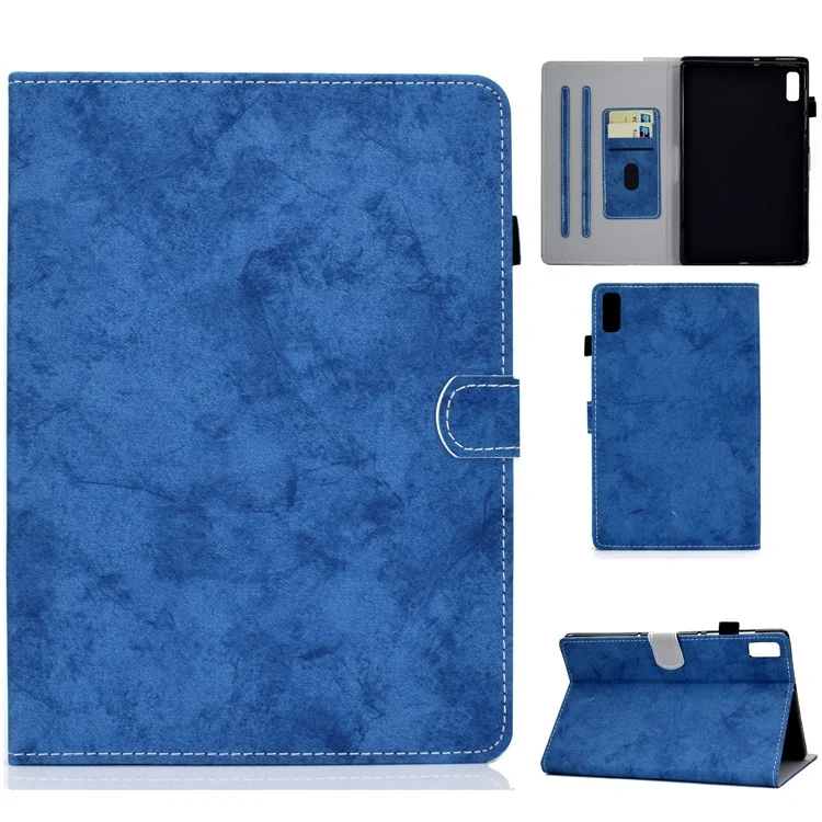 Pour Lenovo Tab P11 Gen 2 TB-350 Étui de Tablette Antichoc en Cuir PU A6 Texture Cloth Stand Card Slots Cover - Bleu