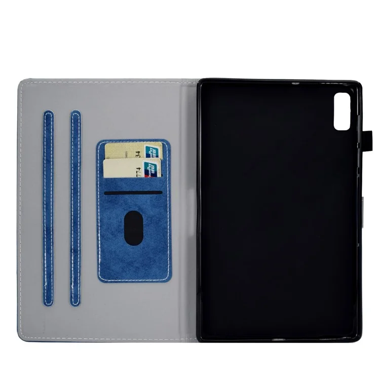 Pour Lenovo Tab P11 Gen 2 TB-350 Étui de Tablette Antichoc en Cuir PU A6 Texture Cloth Stand Card Slots Cover - Bleu