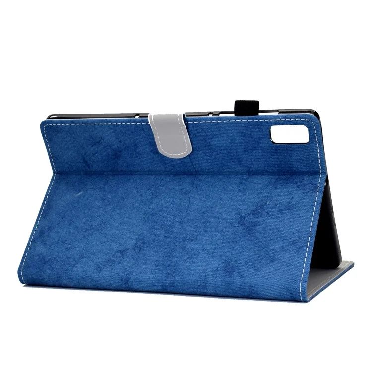 Pour Lenovo Tab P11 Gen 2 TB-350 Étui de Tablette Antichoc en Cuir PU A6 Texture Cloth Stand Card Slots Cover - Bleu