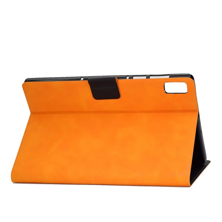 Para Lenovo Tab P11 Gen 2 TB-350 Funda de Pu Leather Magnetic Flip Case A7 Textura de Cuero de Vaca Soporte Tableta Funda con Soporte para Tarjetas - Caqui