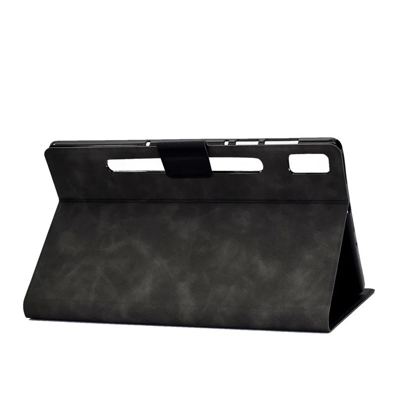 For Lenovo Tab P11 Pro Gen 2 PU Leather Tablet Case A7 Cowhide Texture Stand Protective Cover with Card Holder - Grey