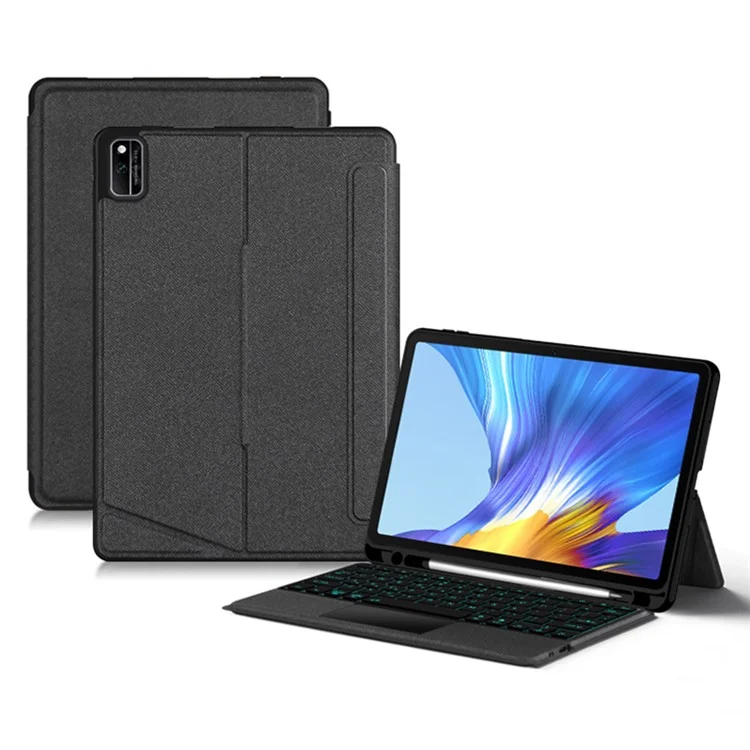 For Honor V6 Leather Case + Bluetooth-compatible Keyboard with Backlight Trackpad
