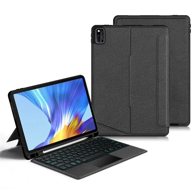 For Honor V6 Leather Case + Bluetooth-compatible Keyboard with Backlight Trackpad