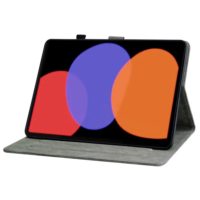 For Xiaomi Pad 6 Auto Wake and Sleep Cute Tiger Pattern PU Leather Tablet Case Card Holder Stand Cover - Dark Blue