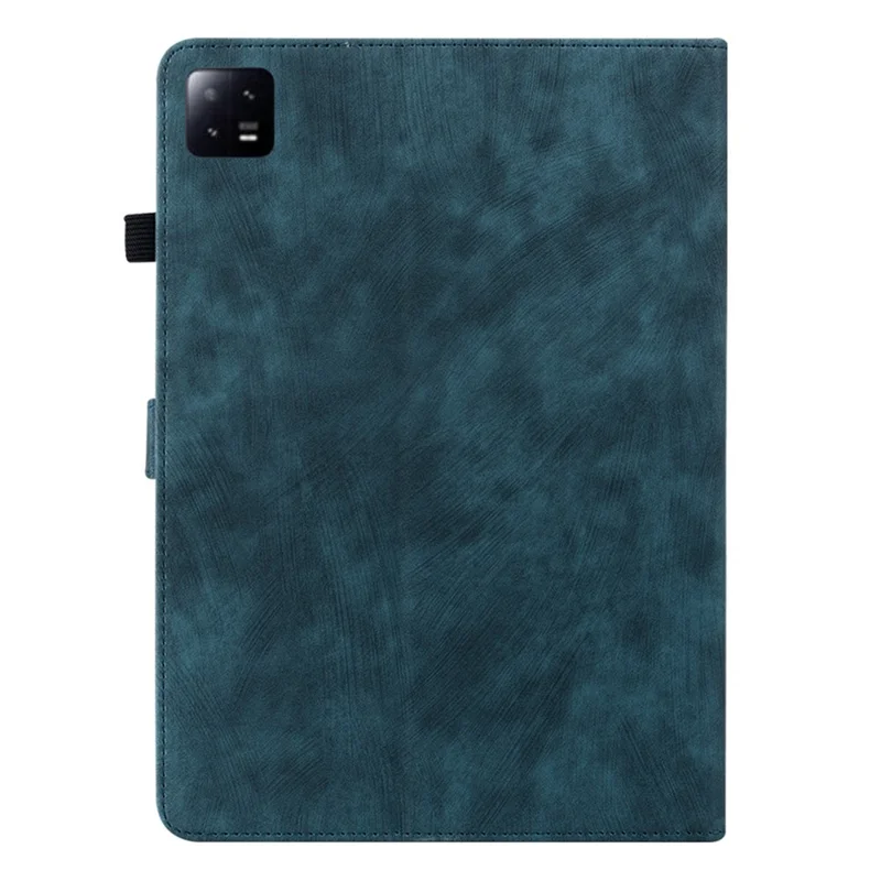 For Xiaomi Pad 6 Auto Wake and Sleep Cute Tiger Pattern PU Leather Tablet Case Card Holder Stand Cover - Dark Blue