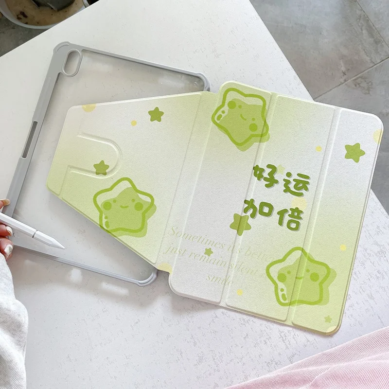 For iPad mini (2024) / mini (2021) PU Leather Tablet Case Pattern Printed Rotating Trifold Stand Cover with Auto Wake / Sleep - Double Luck