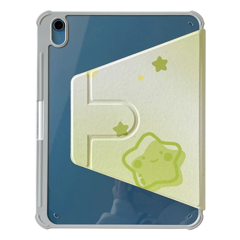 For iPad mini (2024) / mini (2021) PU Leather Tablet Case Pattern Printed Rotating Trifold Stand Cover with Auto Wake / Sleep - Double Luck