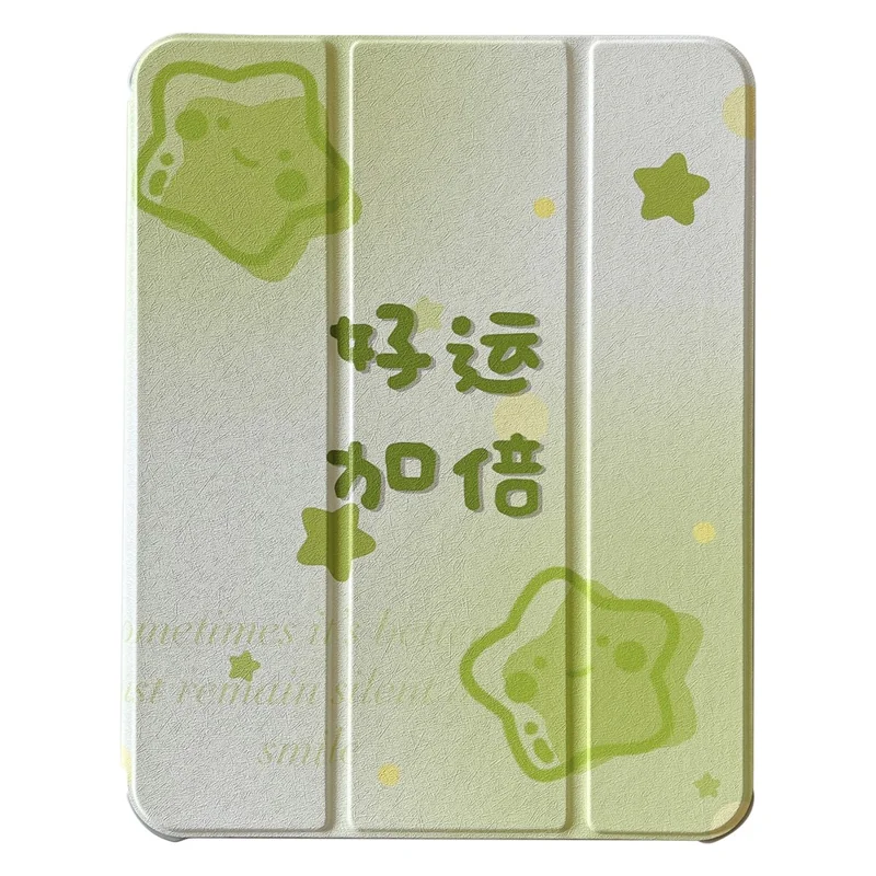 For iPad mini (2024) / mini (2021) PU Leather Tablet Case Pattern Printed Rotating Trifold Stand Cover with Auto Wake / Sleep - Double Luck