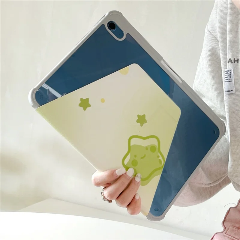 For iPad mini (2024) / mini (2021) PU Leather Tablet Case Pattern Printed Rotating Trifold Stand Cover with Auto Wake / Sleep - Double Luck