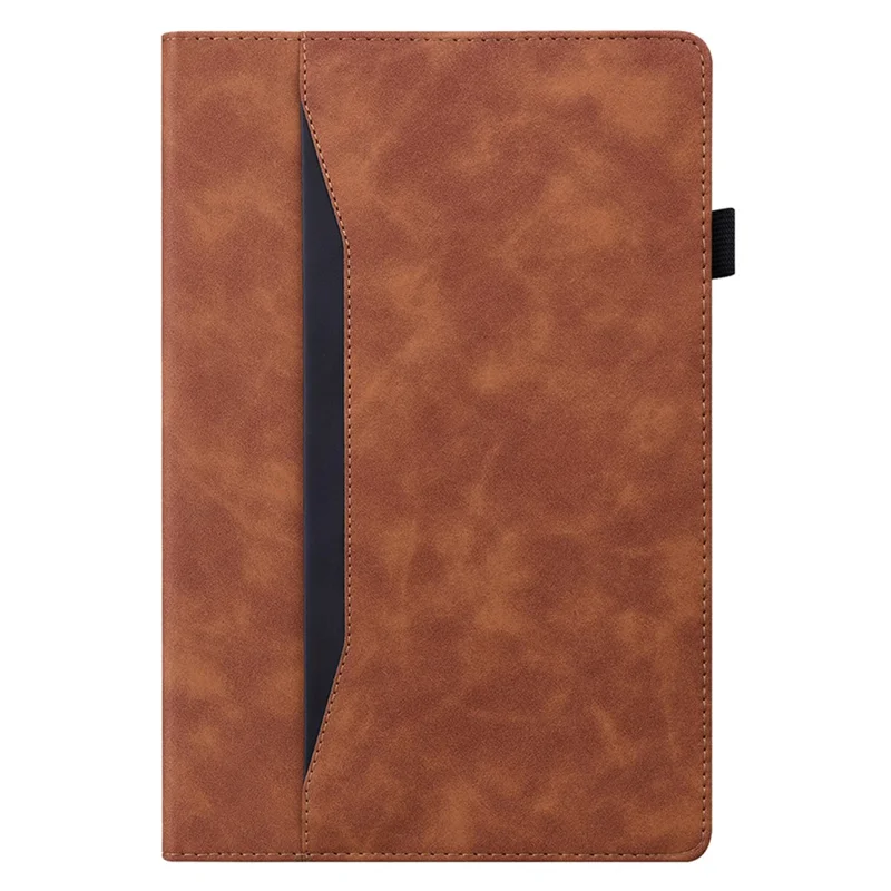 For Xiaomi Pad 6 Business Stand Wallet Case PU Leather Tablet Cover with Pencil Holder Loop - Brown