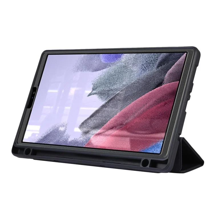 Per Samsung Galaxy Tab A7 Lite 8.7 pollici PU Pelle Tri-Fold Stand Case Colore Solido Custodia per Tablet con Slot per Penna - Blu