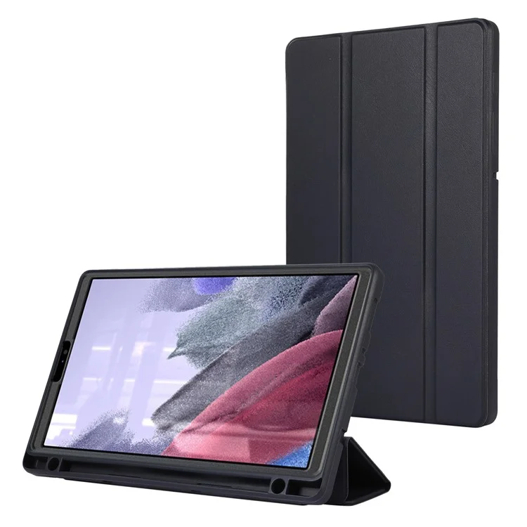 Per Samsung Galaxy Tab A7 Lite 8.7 pollici PU Pelle Tri-Fold Stand Case Colore Solido Custodia per Tablet con Slot per Penna - Blu
