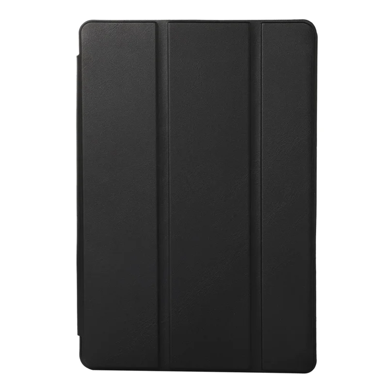 For Samsung Galaxy Tab A7 Lite 8.7-inch PU Leather Tri-Fold Stand Case Solid Color Tablet Cover with Pencil Slot - Black