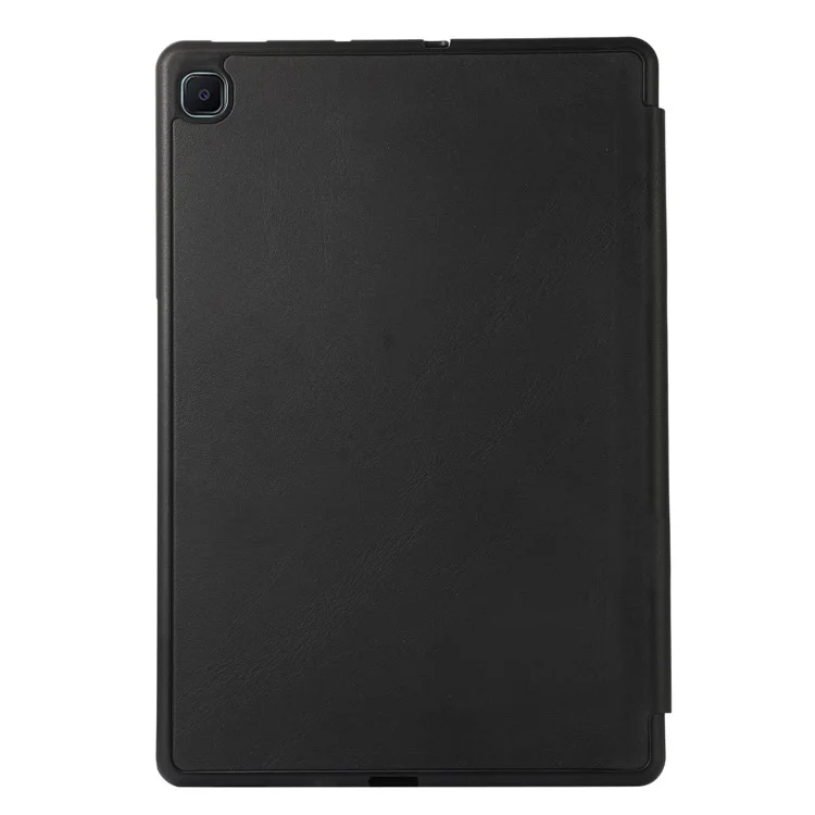 Leather Tablet Case for Samsung Galaxy Tab S6 Lite (2024) / S6 Lite (2022) / S6 Lite (2020) SM-P610 P615 Solid Color Stand Cover - Black