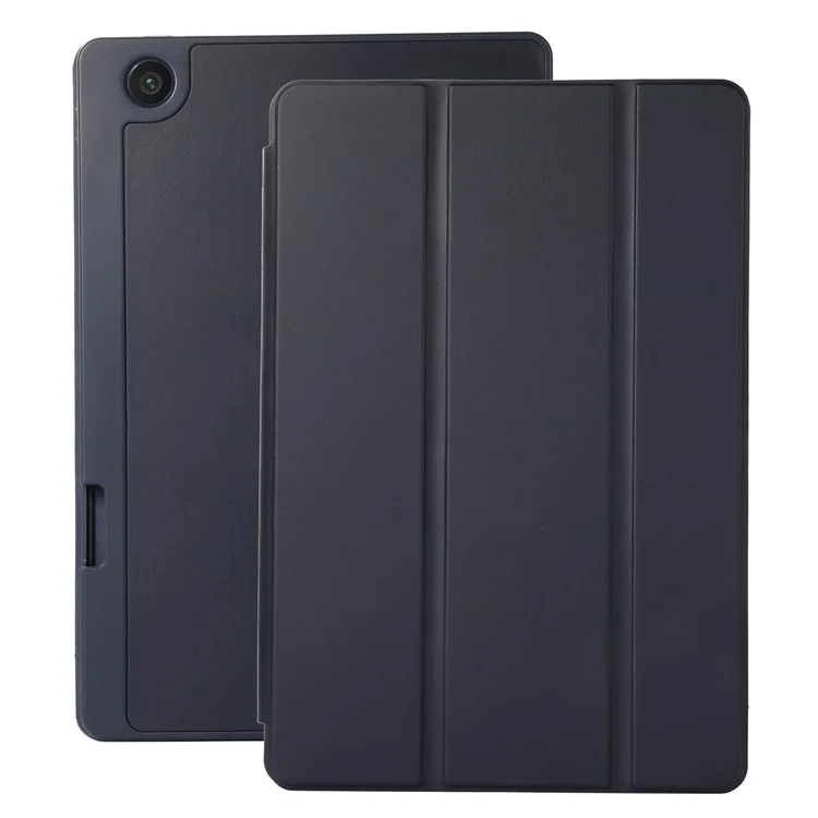 Étui de support pliant à trois volets pour Lenovo Tab M10 Plus (3e génération) / Xiaoxin Pad 2022 de 10,6 pouces, étui de tablette en cuir PU de couleur unie avec porte-stylet - bleu