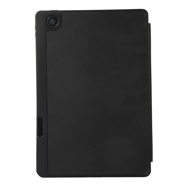 Custodia con supporto pieghevole a tre ante per Lenovo Tab M10 Plus (3a generazione) / Xiaoxin Pad 2022 da 10,6 pollici, in pelle PU, colore tinta unita, con supporto per penna - nero