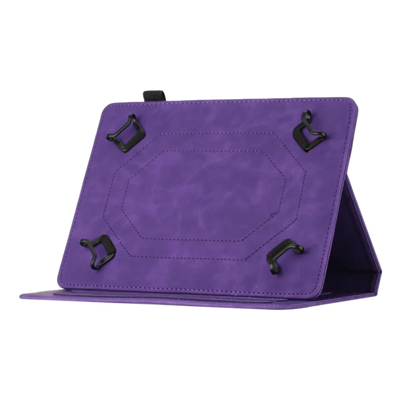 7-inch Tablet PU Leather Stand Case Butterfly Imprinted Card Holder Tablet Cover - Purple