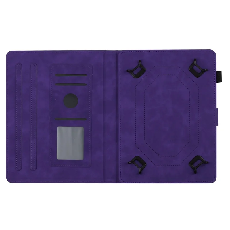 7-inch Tablet PU Leather Stand Case Butterfly Imprinted Card Holder Tablet Cover - Purple